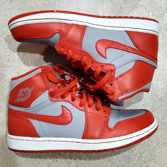 Nike Air Jordan 1 Retro High 2010 Spice Wolf Grey Men's 14 Orange 332550-006 - Picture 4 of 8